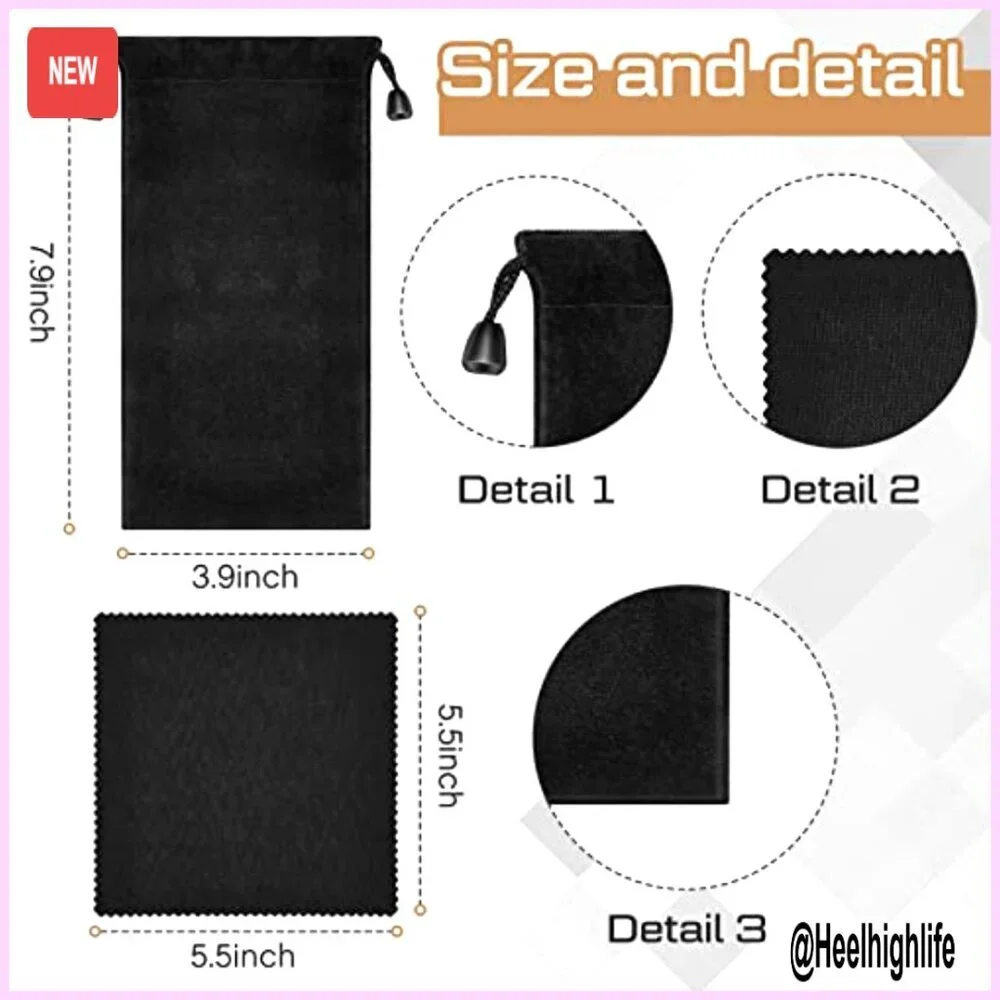 200 Pcs Microfiber Glasses Cases & Cleaning Cloths Bulk Set